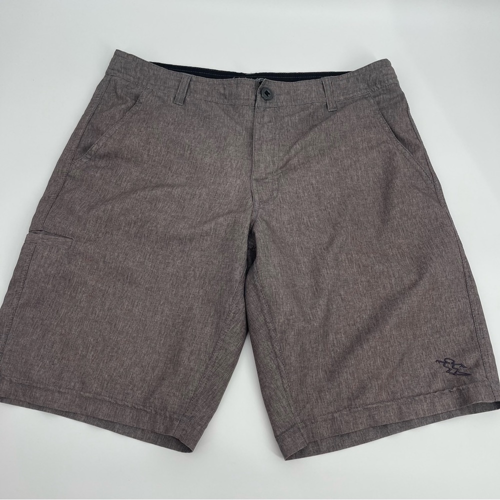 Dahui Men's Hybrid Grey Flat Front Board Shorts 32 Quick Dry Surf Skate Beach
